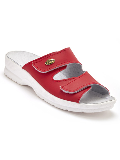 Mules à scratch extra larges - Pédiconfort - Rouge