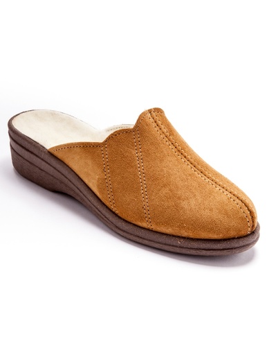Sabots cuir fourrés laine majoritaire - Pédiconfort - Beige