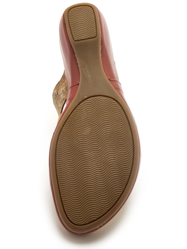 Mules en cuir à talon compensé