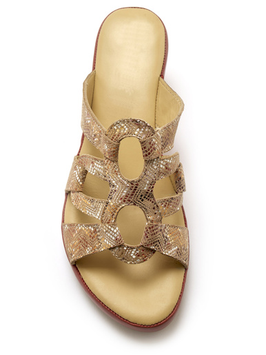 Mules en cuir à talon compensé