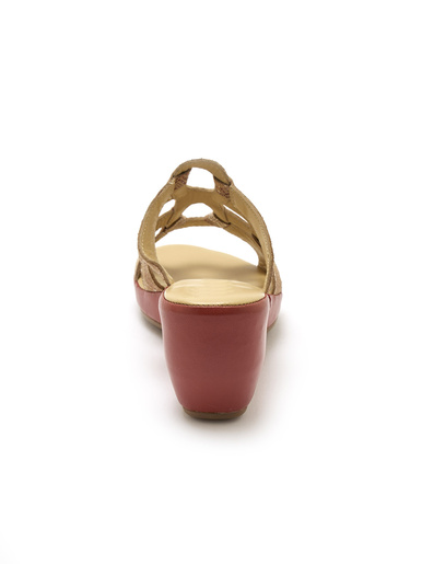 Mules en cuir à talon compensé