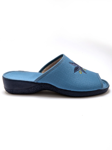 Mules brodées doublure éponge