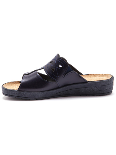 Mules à perforations fantaisie - Pédiconfort - Marine