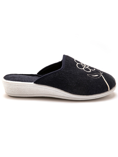 Mules fermées brodées