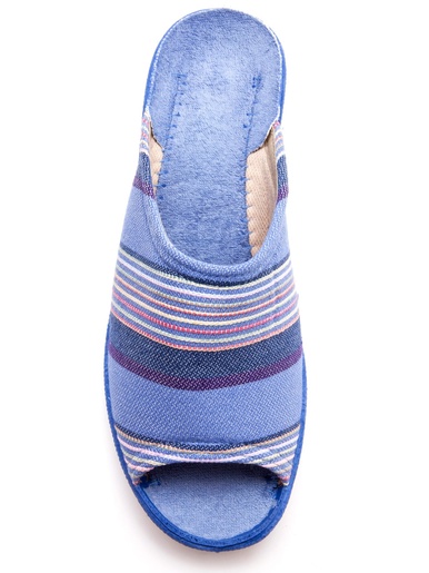 Mules compensées rayées