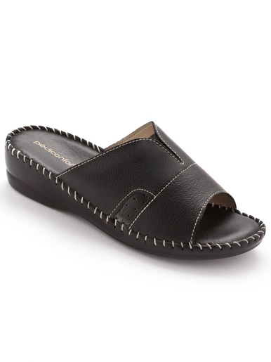 Mules cuir à aérosemelle® - Pédiconfort - Noir
