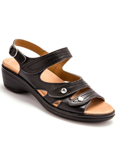 Sandales ouverture totale aérosemelle® - Pédiconfort - Noir