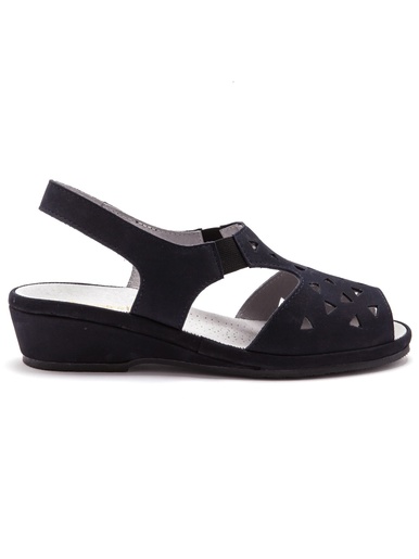 Sandales ultra souples cuir aérosemelle® - Pédiconfort - Marine