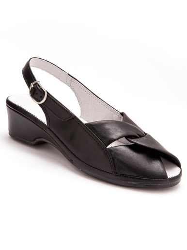 Sandales en cuir au confort maxi - Pédiconfort - Noir