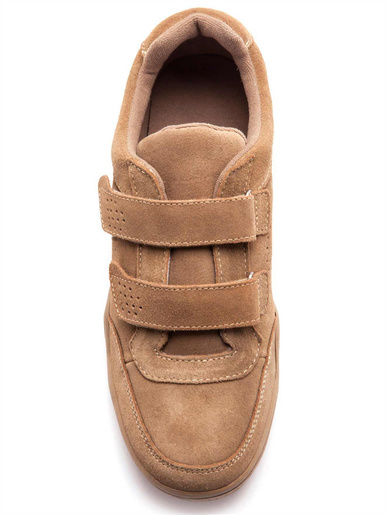 Chaussures cuir à scratch extra-larges