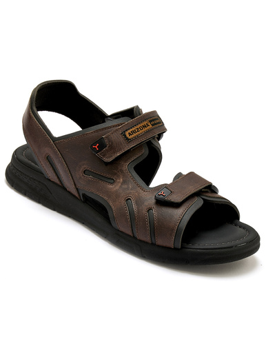 Sandales à ouverture totale - Pédiconfort - Marron