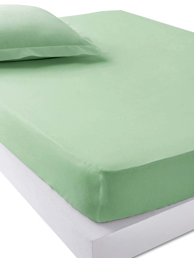 Drap-housse en pur coton bonnets 25cm - Daxon - Vert jade