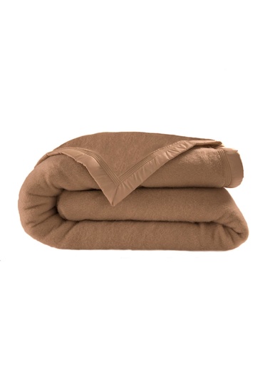 Couverture pure laine vierge 600g/m2 - Daxon - Noisette