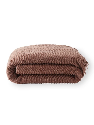 Couvre-lit tuft pur coton 215g/m2 - Carré d'azur - Marron