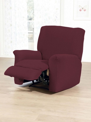 Housse intégrale fauteuil de relaxation - Carré d'azur - Bordeaux
