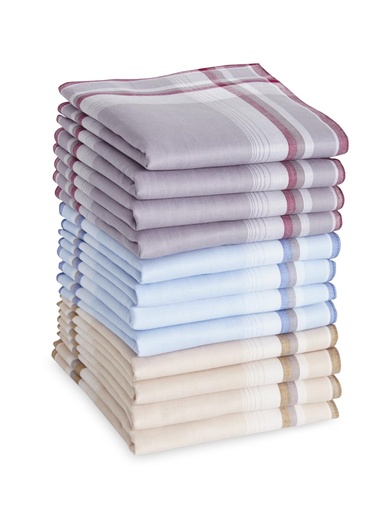 Lot de 12 mouchoirs pour homme