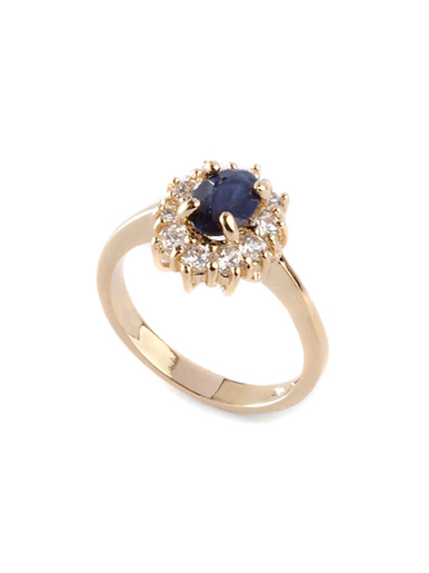 Bague saphir véritable - Daxon - Plaqué or
