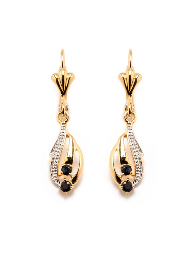 Boucles d'oreilles saphirs véritables - Daxon - Plaqué or