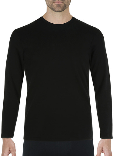 Tee-shirt encolure ronde, pur coton - Eminence - Noir