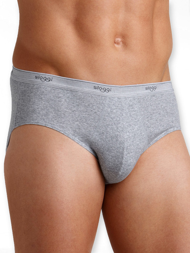 Slips Midi fermés lot de 3 - Sloggi - Gris chiné