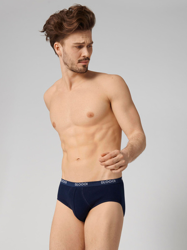 Slips Midi fermés lot de 3 - Sloggi - Marine