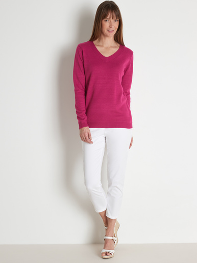Pull encolure V manches longues