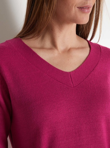 Pull encolure V manches longues