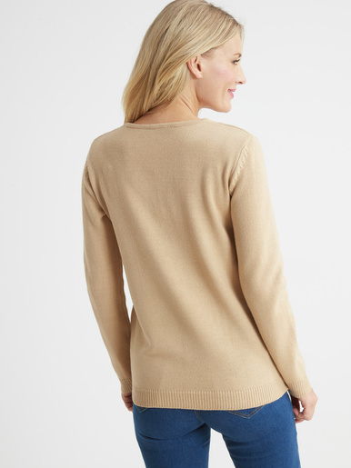 Pull encolure V manches longues