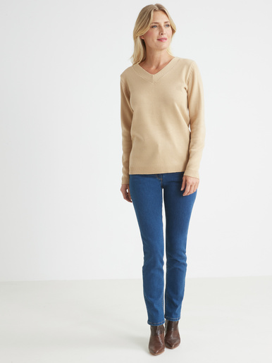 Pull encolure V manches longues