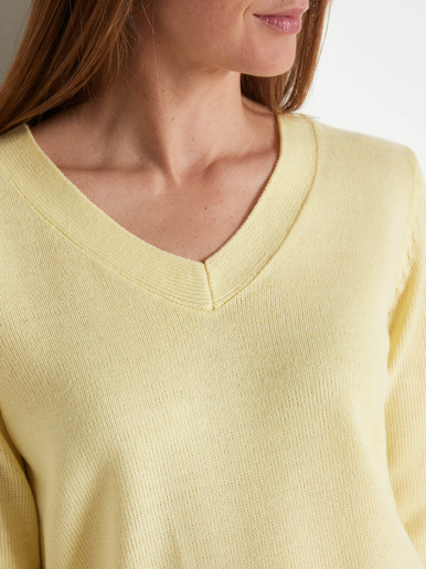Pull encolure V manches longues