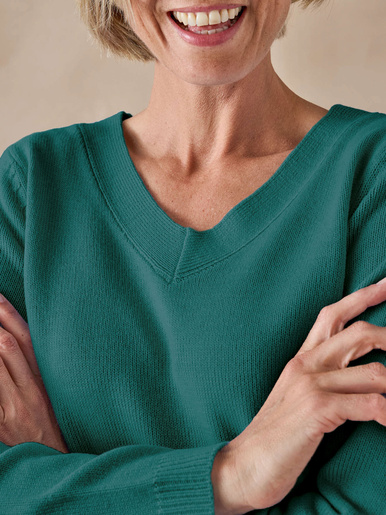 Pull encolure V manches longues