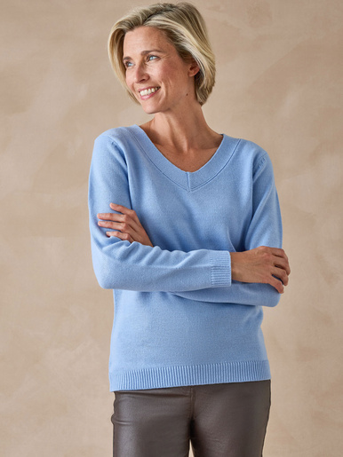 Pull encolure V manches longues