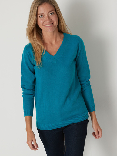 Pull encolure V manches longues