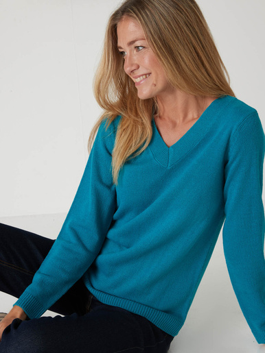 Pull encolure V manches longues