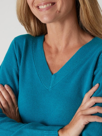 Pull encolure V manches longues
