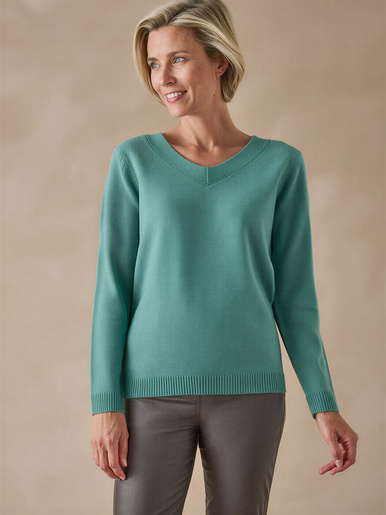 Pull encolure V manches longues