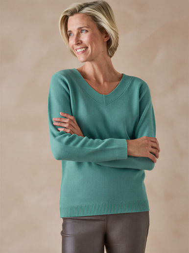 Pull encolure V manches longues