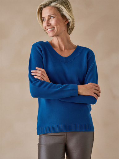 Pull encolure V manches longues