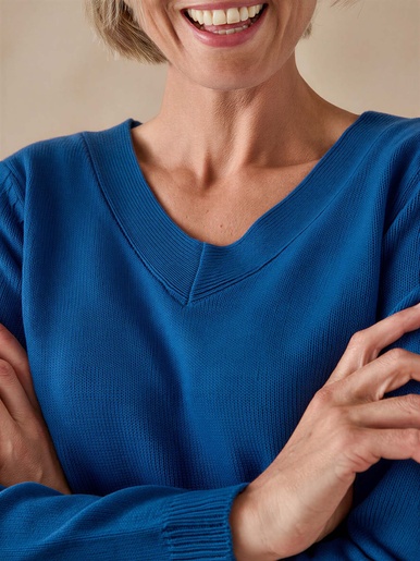 Pull encolure V manches longues