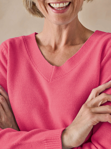 Pull encolure V manches longues