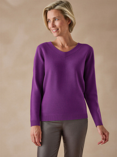 Pull encolure V manches longues