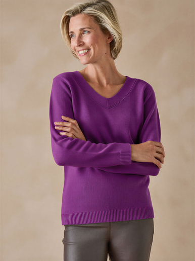 Pull encolure V manches longues
