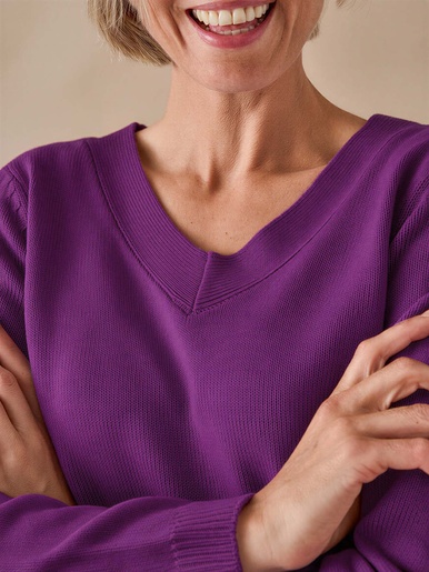 Pull encolure V manches longues