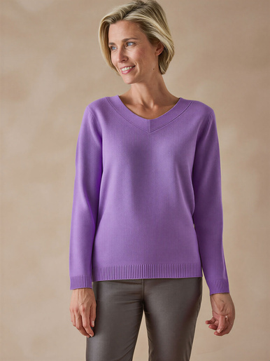 Pull encolure V manches longues