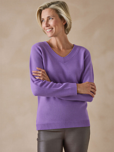 Pull encolure V manches longues