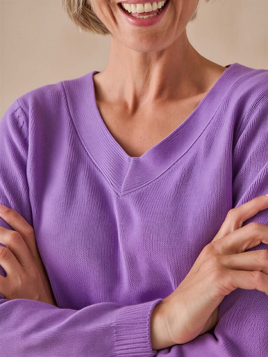 Pull encolure V manches longues