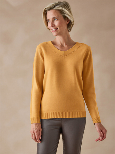 Pull encolure V manches longues