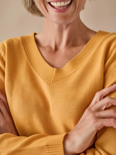 Pull encolure V manches longues