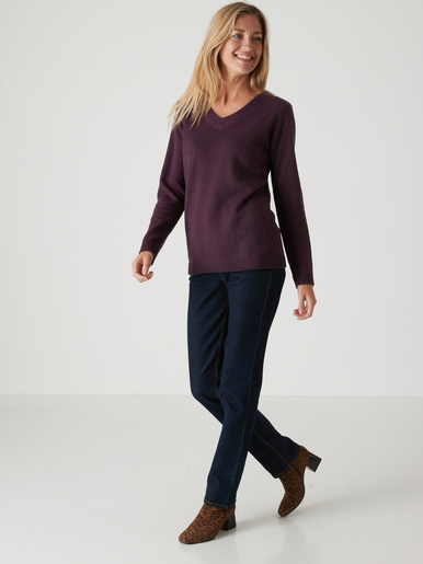 Pull encolure V manches longues
