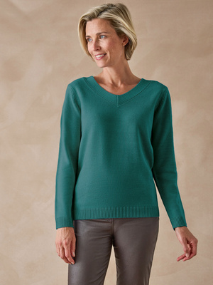Pull encolure V manches longues